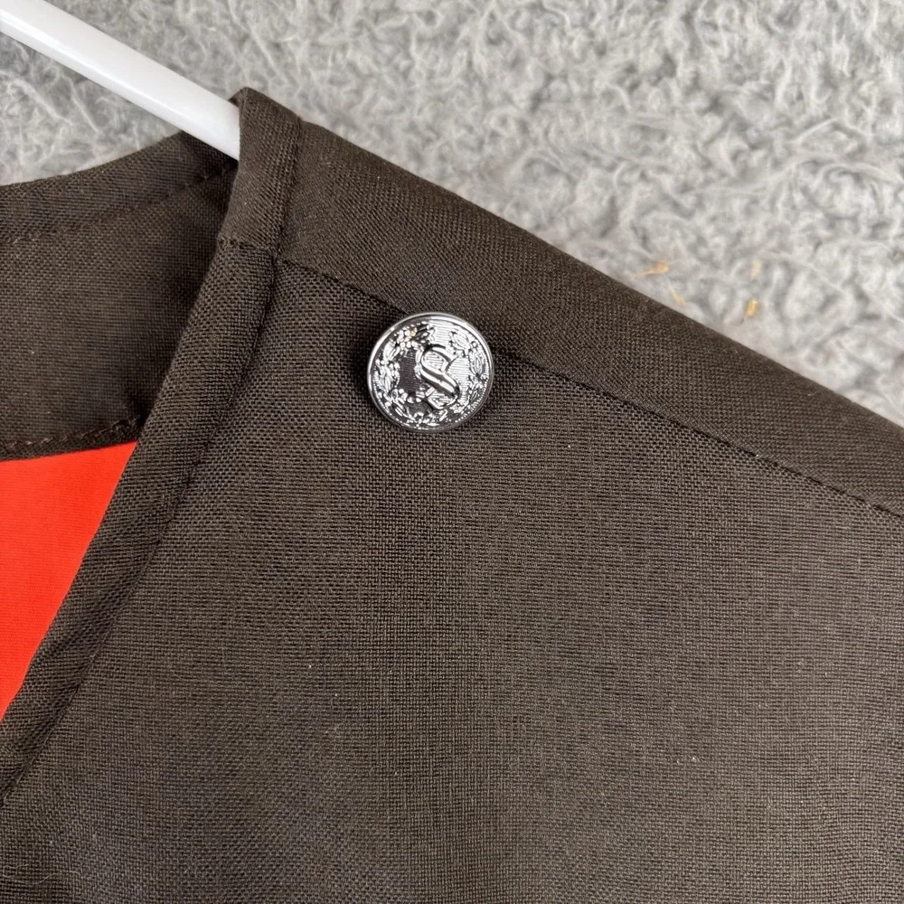 Reversible Insulated Vest Mens XL Brown Safety Orange Zip Sheriff Button Pockets